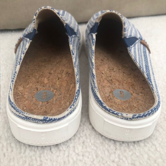 REVITALIGN Women's Esplanade Canvas Slides/Mules in Blue Stripe - Orthotic, 7.5 - Picture 6 of 13